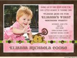 Cute 1st Birthday Invitation Wording Birthday Invitations Wording for 1st Birthday First