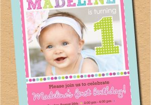 Cute 1st Birthday Invitation Wording Cute as A button First Birthday Party Invitation