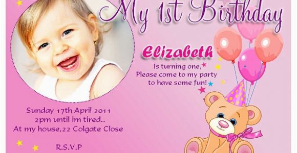 Cute 1st Birthday Invitation Wording First Birthday Invitation Wording Bagvania Free