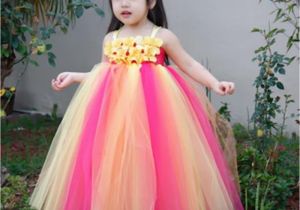 Cute Birthday Dresses for Girls Aliexpress Com Buy Rainbow Hot Pink Yellow Flower Girl