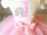 Cute Birthday Girl Outfits Grey Pink Elephant Cute Baby Girl 1st First Birthday Tutu