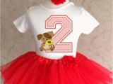 Cute Birthday Girl Outfits Puppy Dog Cute Red Girl 2nd Second Birthday Shirt Tutu