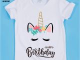 Cute Birthday Girl Shirts Aliexpress Com Buy Girl 39 S Cute Unicorn Happy Birthday