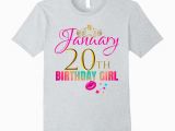 Cute Birthday Girl Shirts Girly Cute January 20th Birthday Girl Women Party Shirt