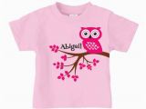 Cute Birthday Girl Shirts Personalized Cute Owl T Shirt for Girls Birthday Shirt for