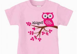 Cute Birthday Girl Shirts Personalized Cute Owl T Shirt for Girls Birthday Shirt for