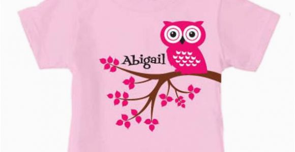 Cute Birthday Girl Shirts Personalized Cute Owl T Shirt for Girls Birthday Shirt for