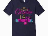 Cute Birthday Girl Shirts Women Girly Cute October 14th Birthday Girl Shirt Gift Bn