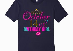 Cute Birthday Girl Shirts Women Girly Cute October 14th Birthday Girl Shirt Gift Bn