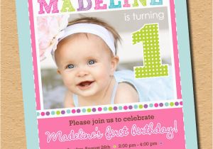 Cute First Birthday Invitation Wording Cute as A button First Birthday Party Invitation