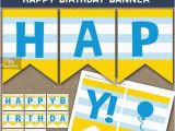 Cute Happy Birthday Banners Birthday Banner Printable Happy Birthday Banner Cute Blue