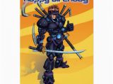 Cyber Birthday Cards Cyber Samurai Birthday Greeting Card Zazzle