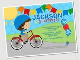 Cycling themed Birthday Cards Bike Ride Boy Personalized Party Invitation