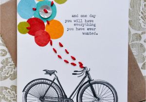 Cycling themed Birthday Cards Birthday Card Handmade Greeting Card Bicycle Balloons