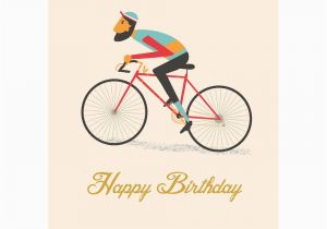 Cycling themed Birthday Cards Carte D 39 Anniversaire Quot Le Bicycle Quot Style Vintage Cartes