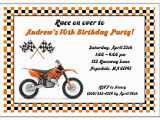 Cycling themed Birthday Cards Dirt Bike Birthday Party Invitations Dolanpedia