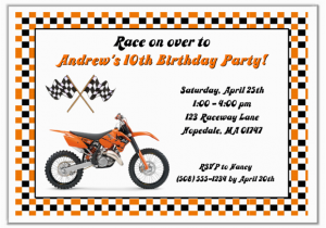 Cycling themed Birthday Cards Dirt Bike Birthday Party Invitations Dolanpedia