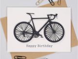 Cycling themed Birthday Cards Personalised Cyclists Papercut Bicycle Birthday Card by