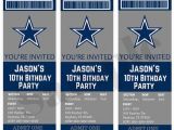 Dallas Cowboys Birthday Party Invitations Dallas Cowboys Birthday Ticket Party Invitations Custom