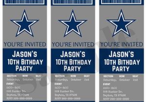 Dallas Cowboys Birthday Party Invitations Dallas Cowboys Birthday Ticket Party Invitations Custom