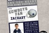 Dallas Cowboys Birthday Party Invitations Dallas Cowboys Football Birthday Invitation by