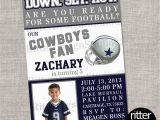 Dallas Cowboys Birthday Party Invitations Dallas Cowboys Football Birthday Invitation by