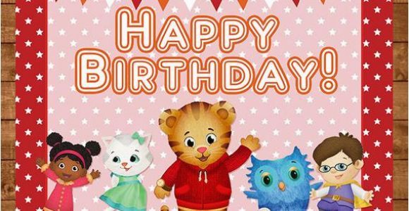 Daniel Tiger Birthday Card Daniel Tiger Happy Birthday Sign Red Stars Daniel Tiger