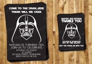 Darth Vader Birthday Invitations Darth Vader Birthday Invitation and Thank You by