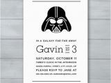 Darth Vader Birthday Invitations Darth Vader Birthday Party Invitation by Pandafunkcreations