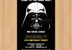 Darth Vader Birthday Invitations Darth Vader Invitation Star Wars Birthday Invitation Star