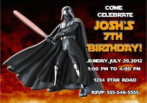 Darth Vader Birthday Invitations Personalized Star Wars Darth Vader Birthday Invitation