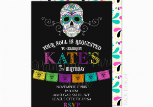 Day Of the Dead Birthday Invitations Day Of the Dead Birthday Party Invitation
