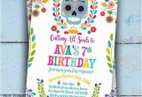 Day Of the Dead Birthday Invitations Day Of the Dead Invitation Dia De Los Muertos Invitation