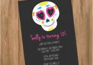 Day Of the Dead Birthday Invitations Sugar Skull Day Of the Dead Birthday Party Invitation