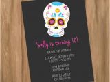 Day Of the Dead Birthday Invitations Sugar Skull Day Of the Dead Birthday Party Invitation