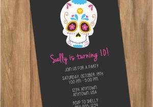 Day Of the Dead Birthday Invitations Sugar Skull Day Of the Dead Birthday Party Invitation