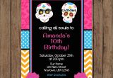 Day Of the Dead Birthday Invitations Sugar Skull Invitation Day Of the Dead Invitation Sugar