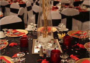 Decor Ideas for 50th Birthday Party Red Black and Gold Table Decorations for 50th Birthday