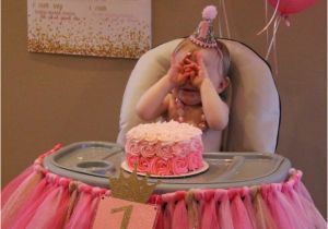 Decorate High Chair 1st Birthday 21 Pink and Gold First Birthday Party Ideas Pretty My Party