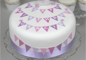 Decoration for Cakes On Birthday Personalised Bunting Birthday Cake Decorating Kit by