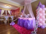 Decoration Ideas for Princess Birthday Party Balloon Decor by Front Window and Tulle with Lights Around