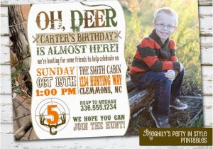 Deer Hunting Birthday Invitations Hunting theme Birthday Invitation with Photo by Meghily