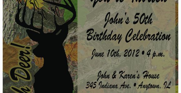 Deer Hunting Birthday Invitations Tree Camo Deer Hunting Printable Birthday Invitations 30th