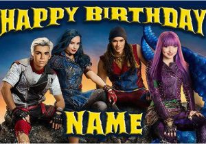 Descendants 2 Happy Birthday Banner Disney Descendants 2 Happy Birthday Name Custom Birthday