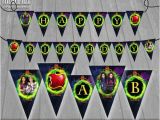 Descendants Happy Birthday Banner Descendants Birthday Banner Instant Download Disney