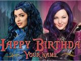 Descendants Happy Birthday Banner Disney Descendants Evie Mal Happy Birthday Banner