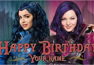 Descendants Happy Birthday Banner Disney Descendants Evie Mal Happy Birthday Banner