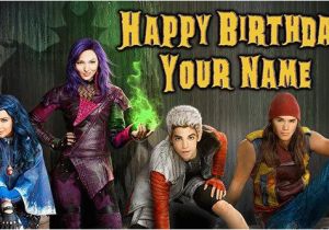 Descendants Happy Birthday Banner Disney Descendants Happy Birthday Banner Custom