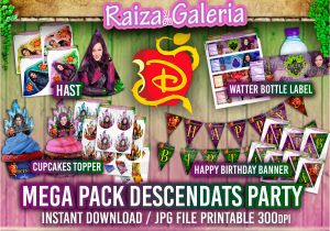 Descendants Happy Birthday Banner Mega Pack Disney Descendants Party Happy Birthday Banner