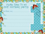 Design Birthday Invitations Online to Print 1st Birthday Invitation Template Free Printable